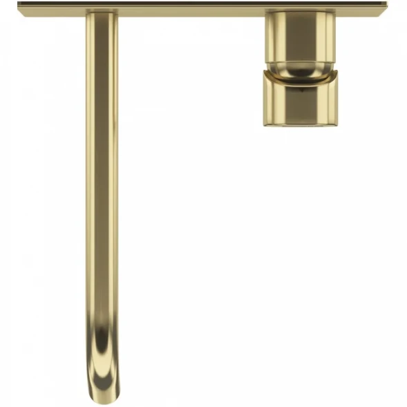 Смеситель для раковины Cezares Leaf LEAF-BLI1-SR CoolStart, встраиваемый, с донным клапаном, Золото матовый