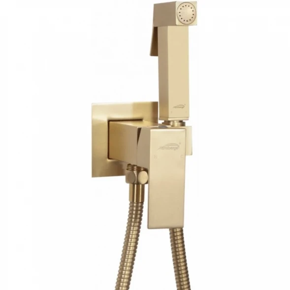 Гигиенический душ Hansberge Cubito H3077MG со смесителем, Золото матовый