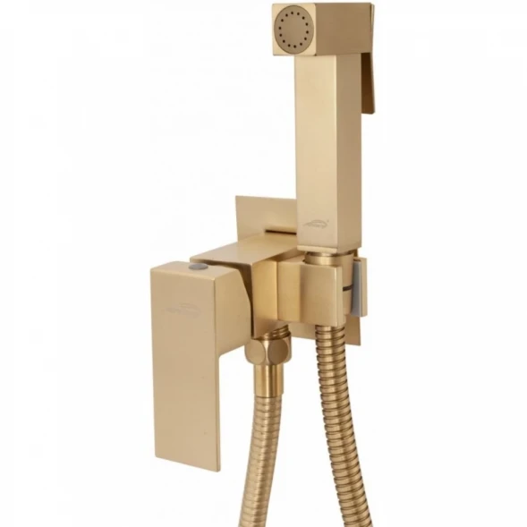 Гигиенический душ Hansberge Cubito H3077MG со смесителем, Золото матовый