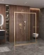 Душевой уголок Cezares Molveno MOLVENO-AH-12-140/90-C-BORO-IV 137x90 см, профиль золотой матовый, стекло прозрачное