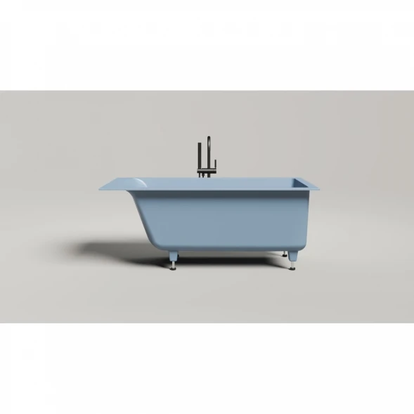 Ванна из литьевого мрамора Salini S-Sense Cascata Kit 105012GF 150,3x70 см, покраска по RAL глянец полностью