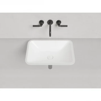 Раковина Salini S-Sense Marea 06 1802106G 55x40 см, встраиваемая снизу, белый глянец