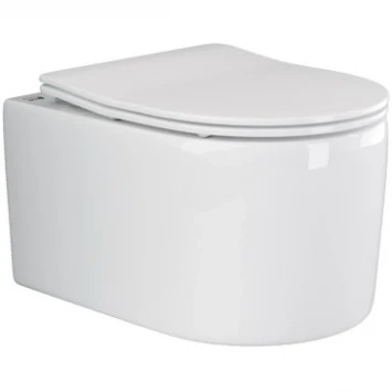 Унитаз подвесной Ceramica Nova Moments CN3003 безободковый, с сиденьем микролифт, белый