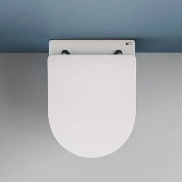Унитаз подвесной Ceramica Nova Moments CN3003 безободковый, с сиденьем микролифт, белый