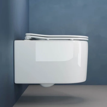 Унитаз подвесной Ceramica Nova Moments CN3003 безободковый, с сиденьем микролифт, белый