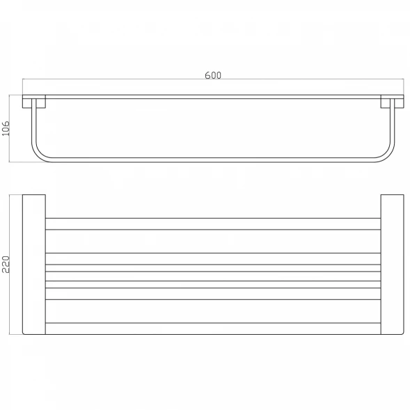 Полка для полотенец Wonzon &amp; Woghand Eclipse WW-9181-BL 60 см, черный матовый