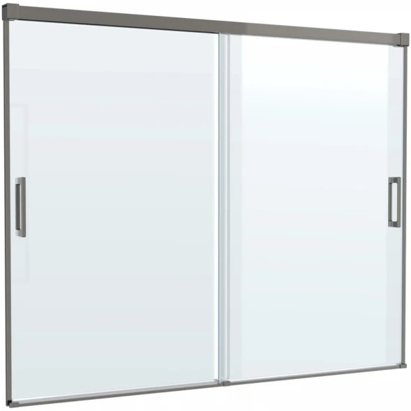 Шторка на ванну Cezares Tandem Soft TANDEM-SOFT-VF-2-180/145-C-GM-IV 180 см, профиль оружейная сталь матовый, стекло прозрачное