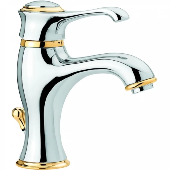 Смеситель для раковины Emmevi Tiffany 6003/CO с донным клапаном, хром/Золото