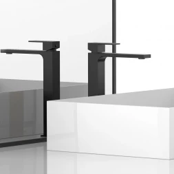 Смеситель для раковины Vincea Cube VBF-1C02MB без донного клапана, черный матовый