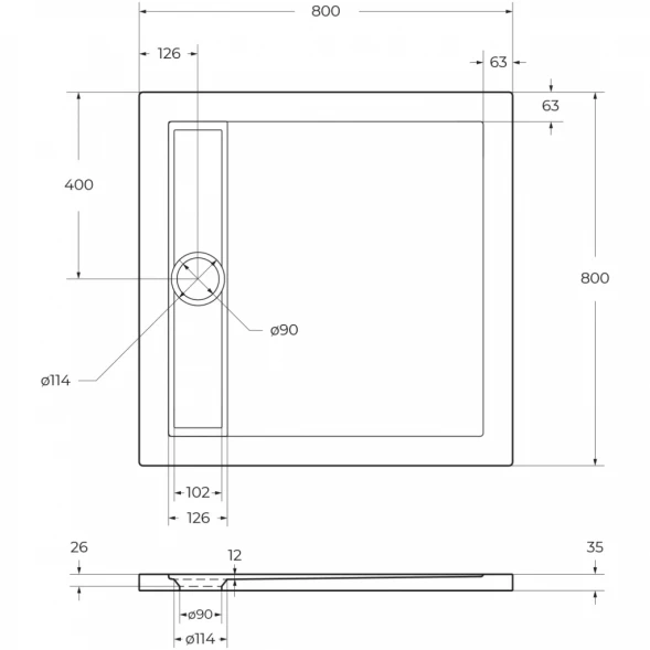 Душевой поддон BelBagno Due TRAY-BB-DUE-A-80-4-W0 80x80 см, акриловый, квадратный, белый