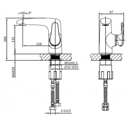 Смеситель для раковины AltroBagno Squalo AltroBagnoSqualo0106Cr
