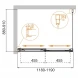 Душевой уголок 120x90 см Cezares TANDEM-SOFT-AH-2-120/90-C-Cr-IV прозрачное