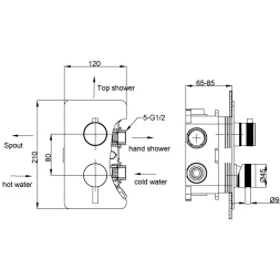 Смеситель для ванны Boheme Cell 135-3-G встраиваемый, золотой