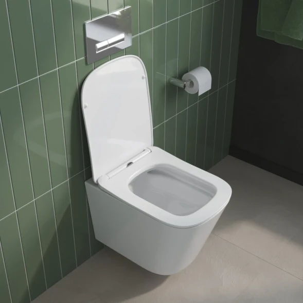 Унитаз подвесной BelBagno Due 2.0 BB7107CHR/SC безободковый, с сиденьем микролифт, белый