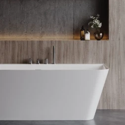 Смеситель на борт ванны AQUAme Siena AQM6219GM с душевым гарнитуром, оружейная сталь