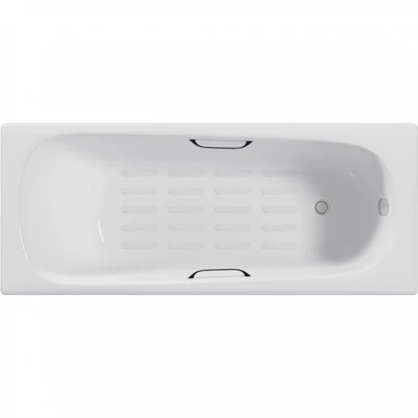 Ванна чугунная Delice Continental DLR230641R-AS 130x70 см, с отверстиями под ручки, антискользящим покрытием, белый