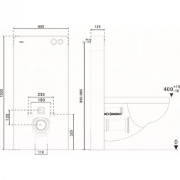 Инсталляция для унитаза Abber AC0107MB с кнопкой смыва, черный