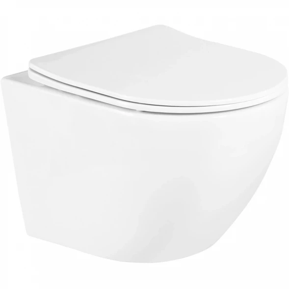 Комплект инсталляция с унитазом BelBagno Sfera BB3105CHR/SC/BB002-80/BB014-SR-BIANCO с кнопкой смыва, белый + унитаз подвесной BelBagno Uno безободковый, с сиденьем микролифт, белый