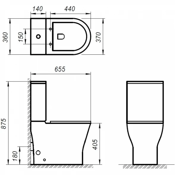 Чаша напольного безободкового унитаза BelBagno Acqua BB340CPR