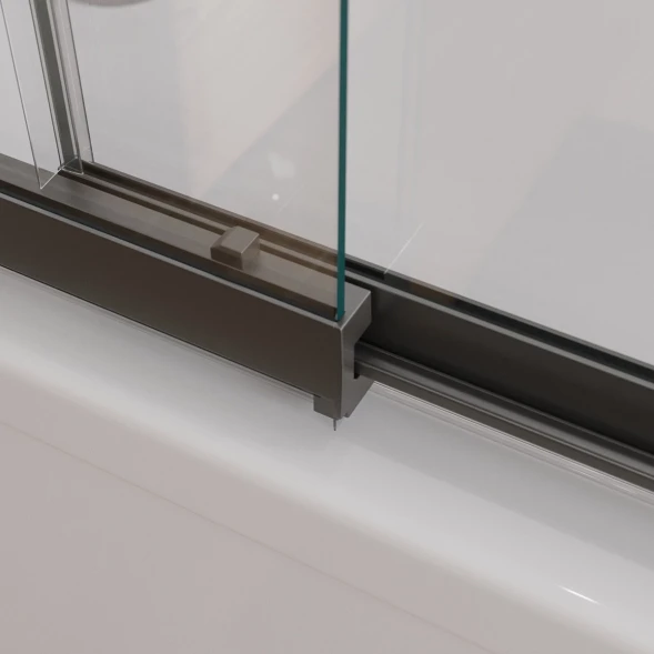 Шторка для ванны Cezares Slider SLIDER-VF-11-90/150-C-GM 89 см, профиль оружейная сталь матовый, стекло прозрачное