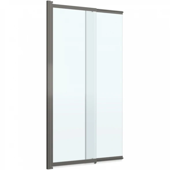 Шторка для ванны Cezares Slider SLIDER-VF-11-90/150-C-GM 89 см, профиль оружейная сталь матовый, стекло прозрачное