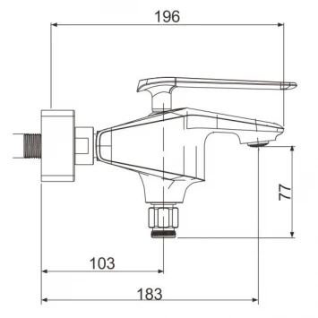 Смеситель для ванны Rose R1302H