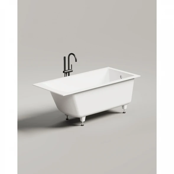 Ванна из литьевого мрамора Salini S-Sense Cascata 105011G 150,3x70 см, белый глянец