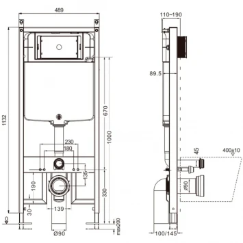 Инсталляция для унитаза AQUAme AQM4003