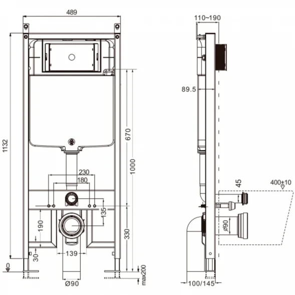 Инсталляция для унитаза AQUAme AQM4003