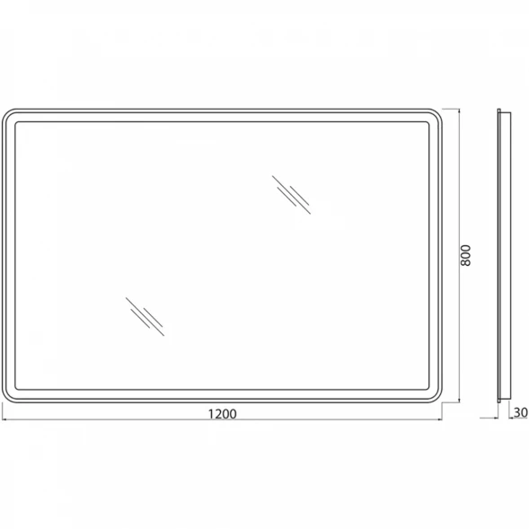 Зеркало 120x80 см BelBagno Marino SPC-MAR-1200-800-LED-BTN
