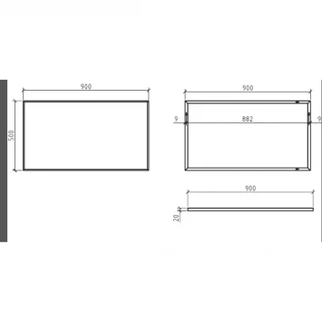 Зеркало без подсветки 90x50 см BelBagno SPC-900