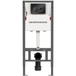 Инсталляция для унитаза Ceramica Nova Balance Circle CN121001MB с кнопкой смыва, черный матовый
