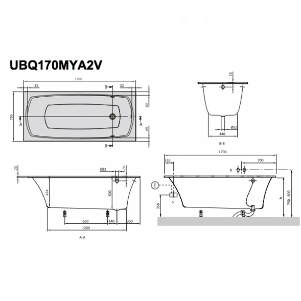 Квариловая ванна 170x75 см альпийский белый Villeroy &amp; Boch My Art UBQ170MYA2V-01