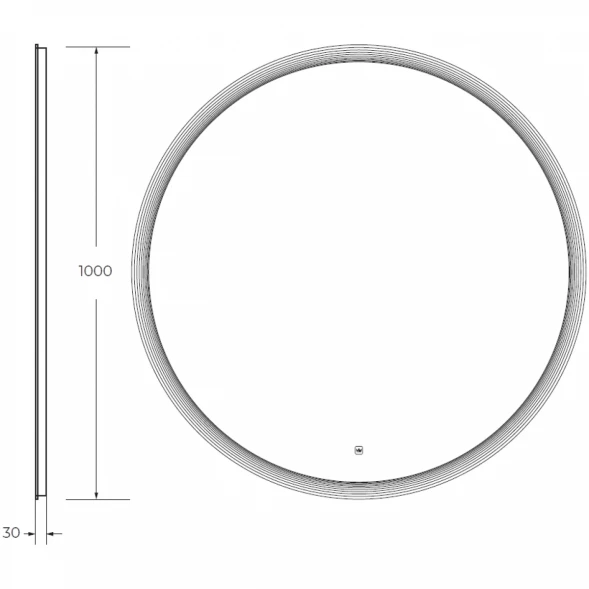 Зеркало 100x100 см Cezares Eco CZR-SPC-ECO-1000-LED-TCH