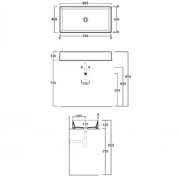 Раковина 80x40 см Simas Agile AG80 Nero Matt