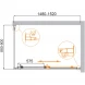 Душевой уголок Cezares Molveno MOLVENO-AH-11-150/90-C-GM-IV 150x90 см, профиль оружейная сталь матовый, стекло прозрачное