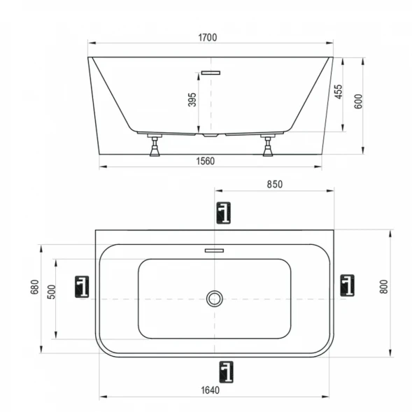 Акриловая ванна Ravak Freedom D XC00D00041 170x80 см, белый