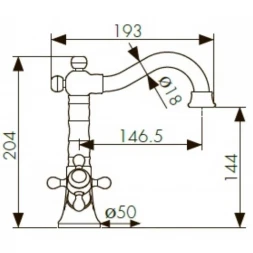 Смеситель для раковины Kaiser Carlson Style 44411-1
