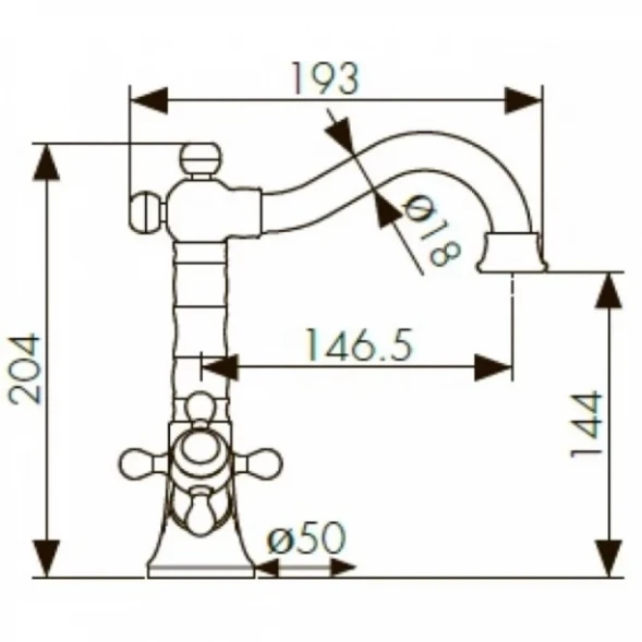 Смеситель для раковины Kaiser Carlson Style 44411-1