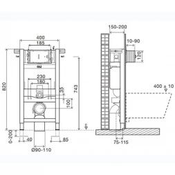 Инсталляция для унитаза OLI Expert Evo/Speed Karisma 004599 с кнопкой смыва, хром