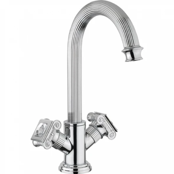 Смеситель на раковину с донным клапаном, ручки Swarovski Cezares Olimp OLIMP-LS2-01-Sw