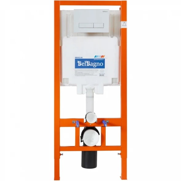 Инсталляция для унитаза BelBagno Marmi BB002-80/BB009-MR-BIANCO с кнопкой смыва, белый