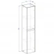 Пенал BelBagno Kraft KRAFT-1600-2A-SC-PP-L подвесной L, Pino Pasadena