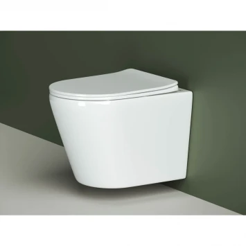 Унитаз подвесной Ceramica Nova Highlight CN1804 безободковый, с сиденьем микролифт, белый