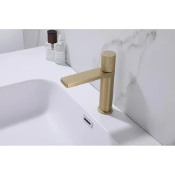 Смеситель для раковины Abber Rund AF8710G CoolStart, Золото матовый