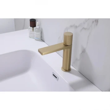 Смеситель для раковины Abber Rund AF8710G CoolStart, Золото матовый