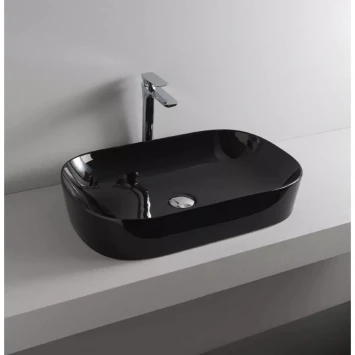 Раковина 65x41,5 см Artceram Ghost GHL002 03 00 nero lucido*0