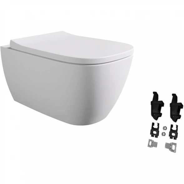 Унитаз подвесной Alice Wunder 45000109SET безободковый, торнадо, с сиденьем микролифт, белый матовый