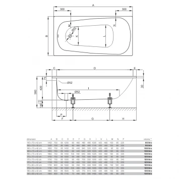Ванна стальная Bette Form 3970-000 AD,PLUS,AR 170x70 см, с антискользящим и водоотталкивающим покрытием, белый