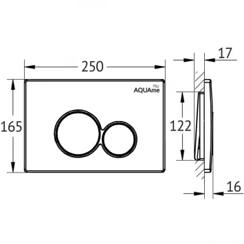 Кнопка смыва AQUAme AQM4101CR для инсталляции, хром